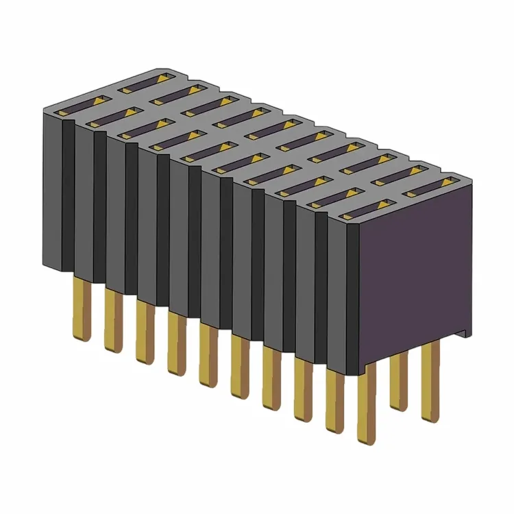 1.27x2.54mm女性ヘッダーダブルロウ180度ディップ