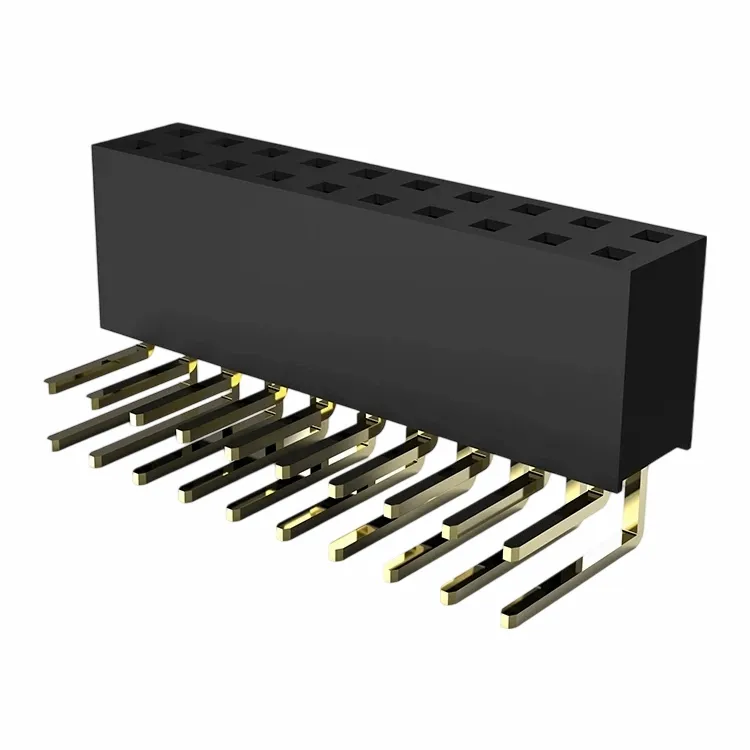 2.54mm女性ヘッダー二重列直角角Dip Yタイプ